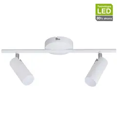 JUST HOME COLLECTION - Barra Led Lanark 2 Luces Plástico Blanco 9 W 10 cm