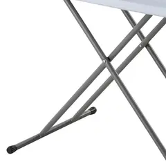 JUST HOME COLLECTION - Mesa Plegable Tipo Maleta 2 Alturas Rectangular Acero 49.5x74x75 cm Blanco