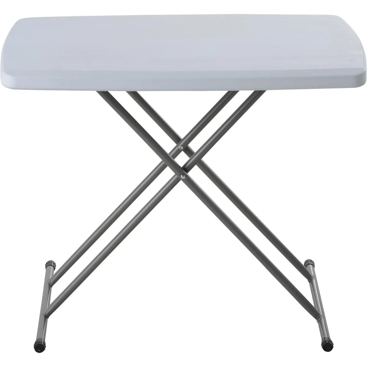 JUST HOME COLLECTION - Mesa Plegable Tipo Maleta 2 Alturas Rectangular Acero 49.5x74x75 cm Blanco