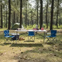 Mesa Plegable Tipo Maleta Rectangular 152 cm Blanco