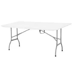 JUST HOME COLLECTION - Mesa Plegable Tipo Maleta Rectangular 75x74x180 cm Blanco