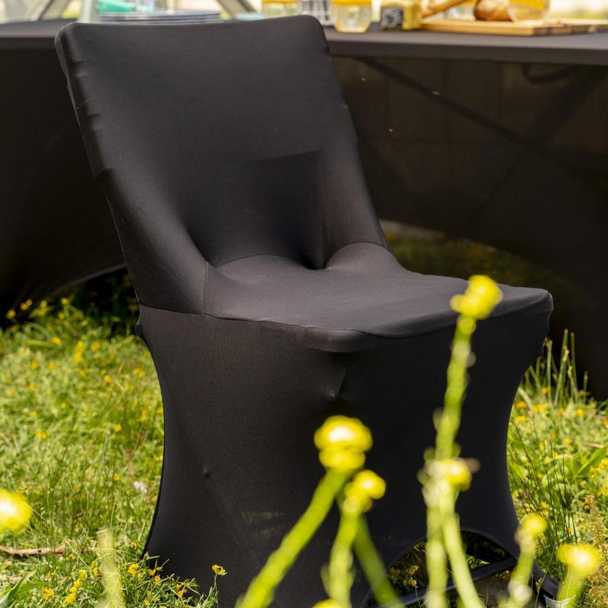 JUST HOME COLLECTION - Funda para Silla de Camping Rectangular 48x87x60 cm Poliéster Negro