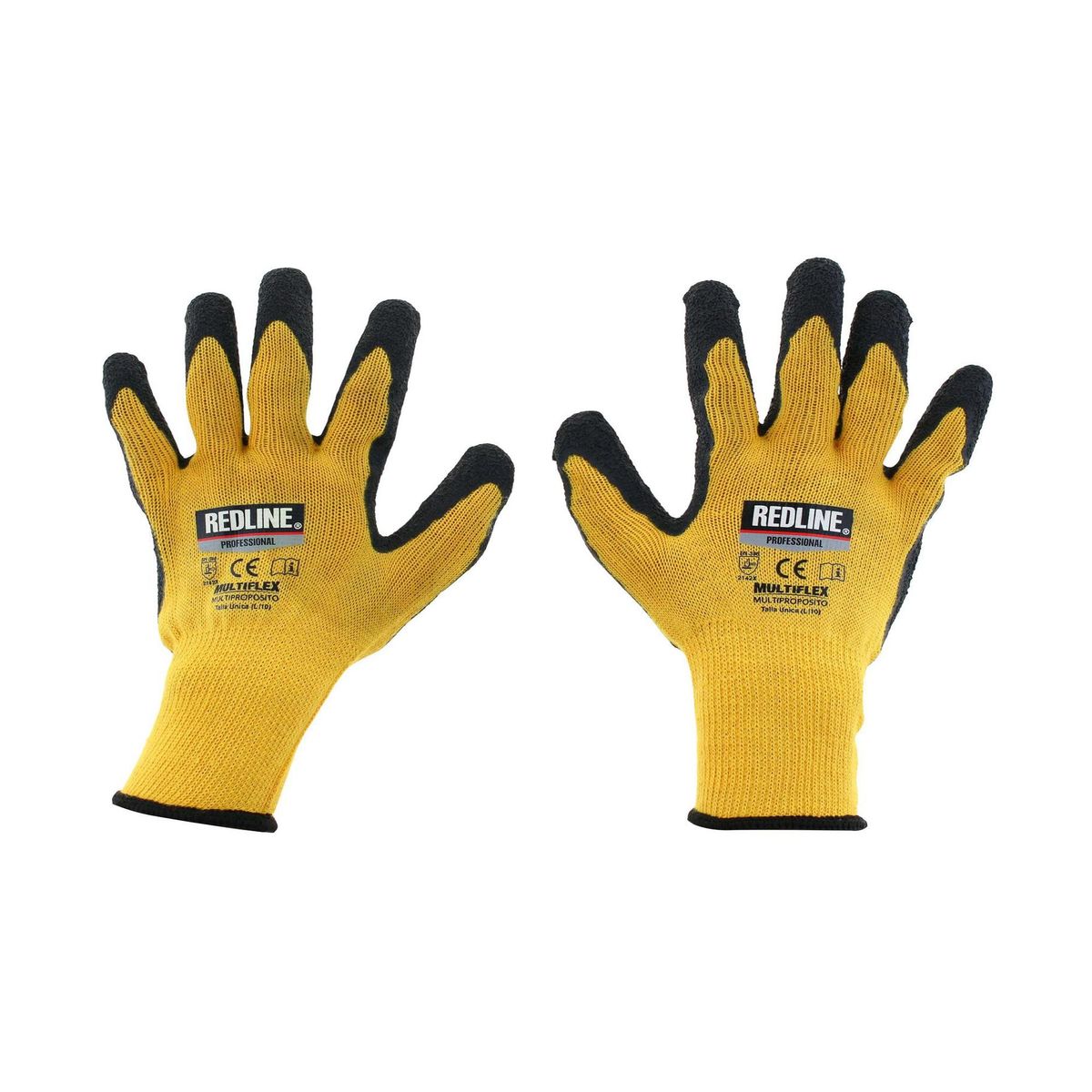 REDLINE - Guante Multiflex Multiuso de Algodón Talla única Amarillo/negro