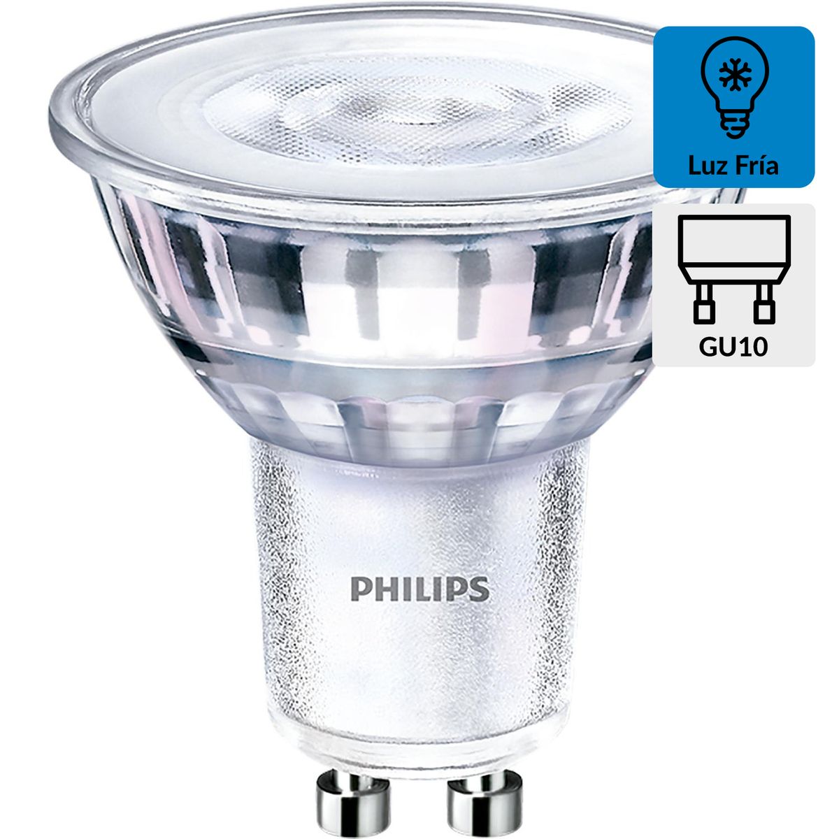 PHILIPS - Ampolleta Led 4.6 W GU10 430 lm Luz Fría