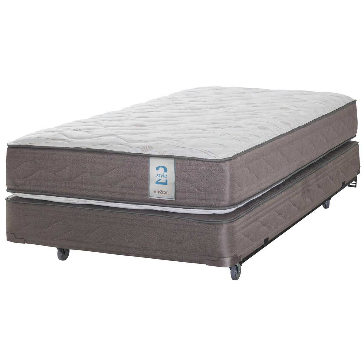 ROSEN -  1 plaza Box Spring Blanco/visón