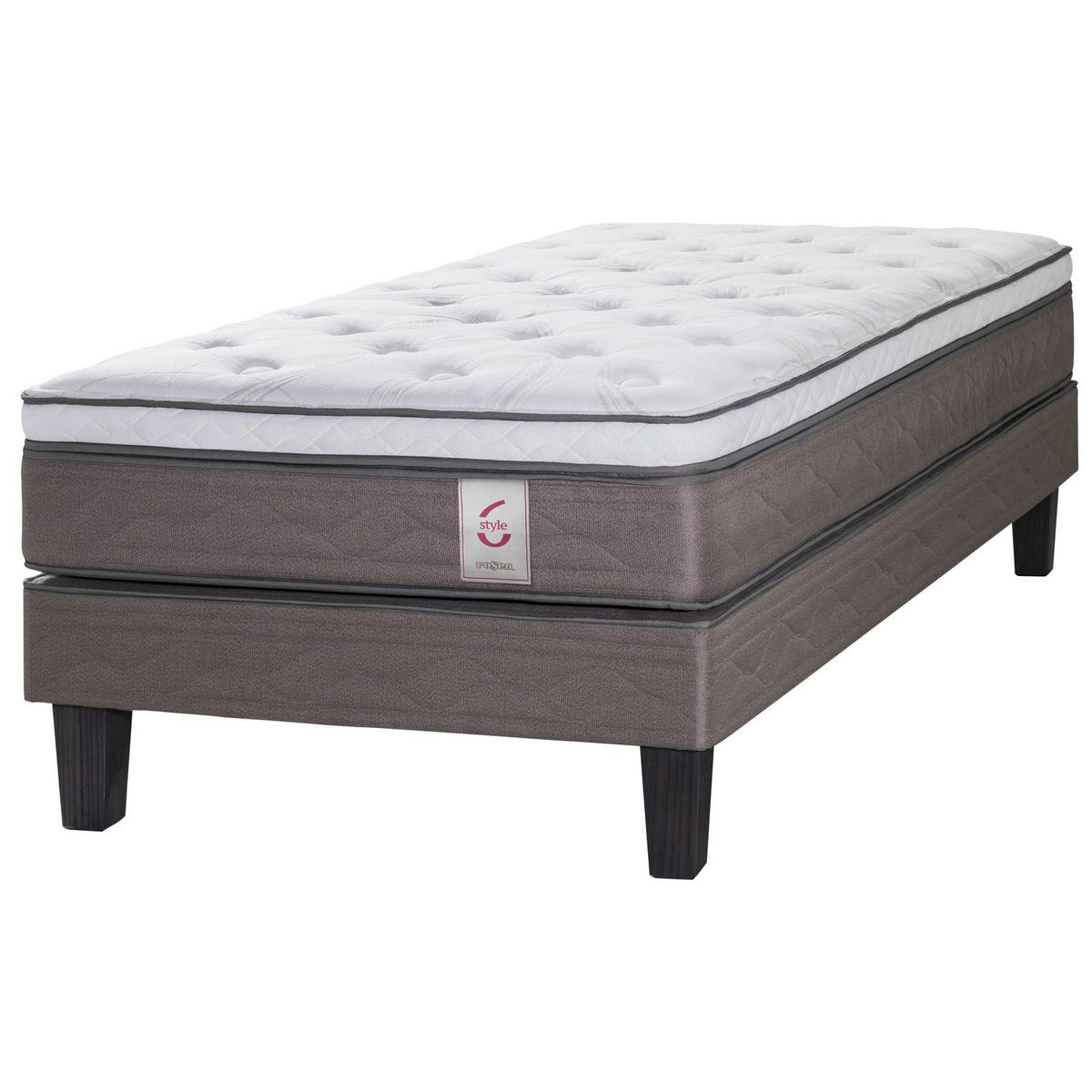 ROSEN - Cama 1 plaza Americana New Style Blanco/visón