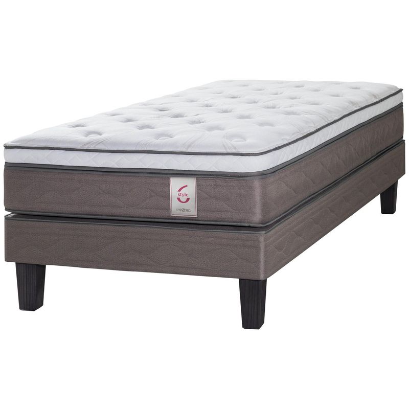 ROSEN - Cama 1.5 Plazas Europea New Style Blanco/Visón