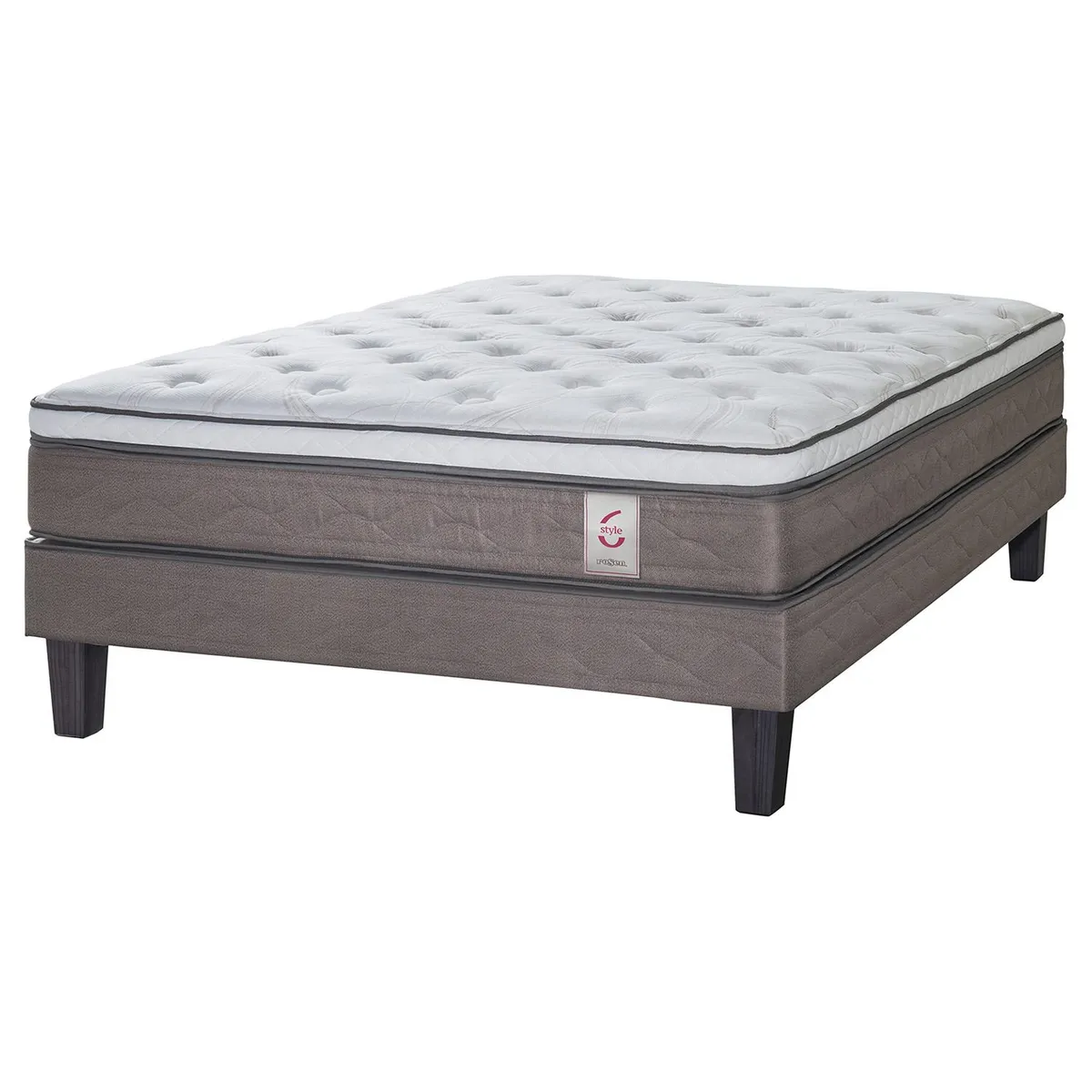ROSEN - Cama 2 plazas Europea New Style Blanco/visón