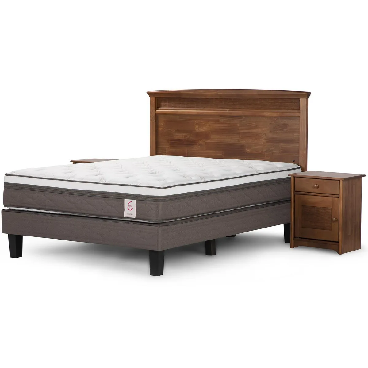 ROSEN - Cama 2 plazas Europea New Style 6 Blanco y Visón