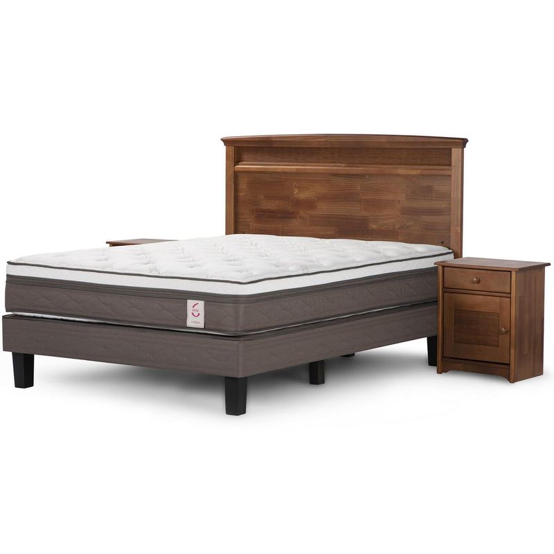 ROSEN - Cama Europea 2 plazas New Style 6  Blanco y Visón