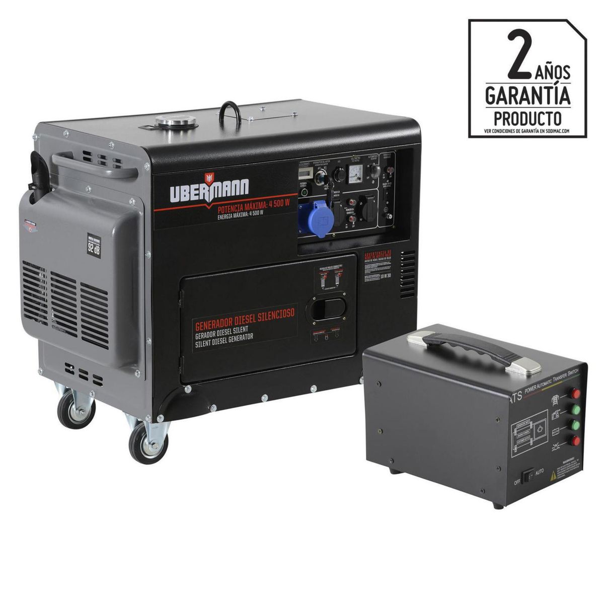 UBERMANN - Generador Eléctrico a Diésel Partida Eléctrica 4500 W 13.5 l