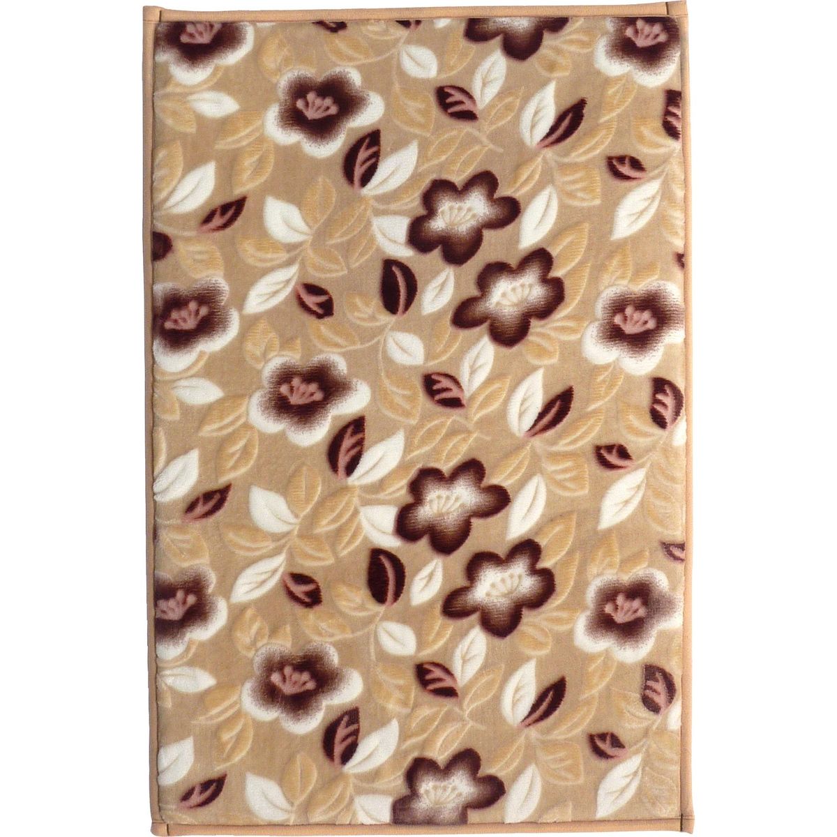 ZAHR - Piso de Baño Flor 60x60 cm Microfibra Café