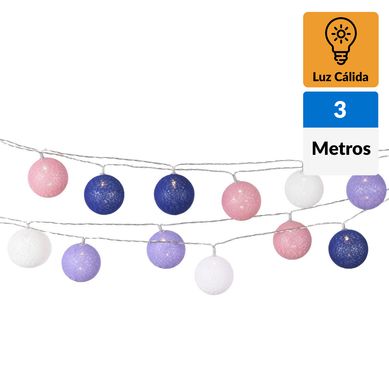 Guirnalda elctrica bola azul y roja 24 luces led
