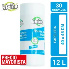 KLEINE WOLKE - Bolsas de Basura Blancas 40x45 cm 12 Litros 30 unidades