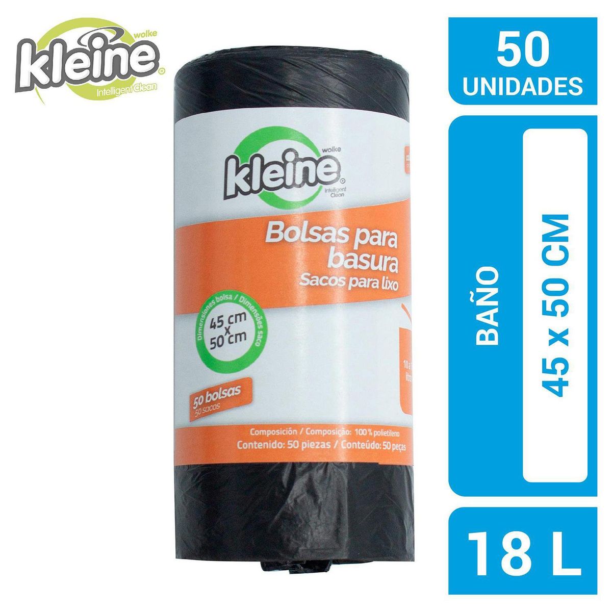 KLEINE WOLKE - Bolsas de Basura 45x50 cm 18 Litros 50 unidad(es)