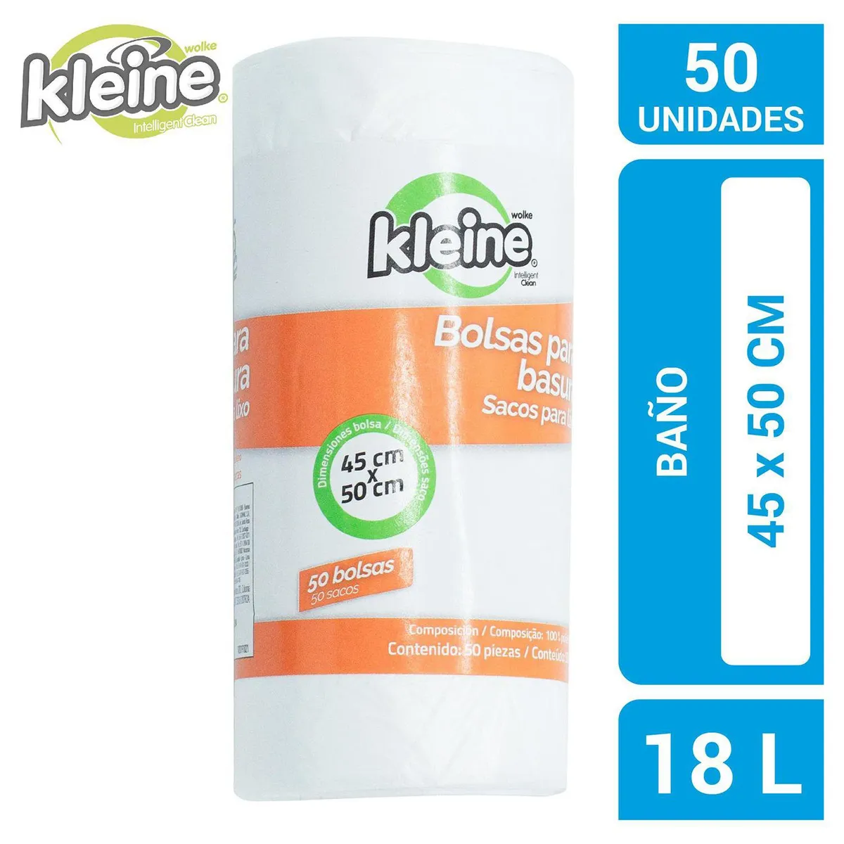 KLEINE WOLKE - Bolsas de Basura 45x50 cm 18 Litros 50 unidad(es)