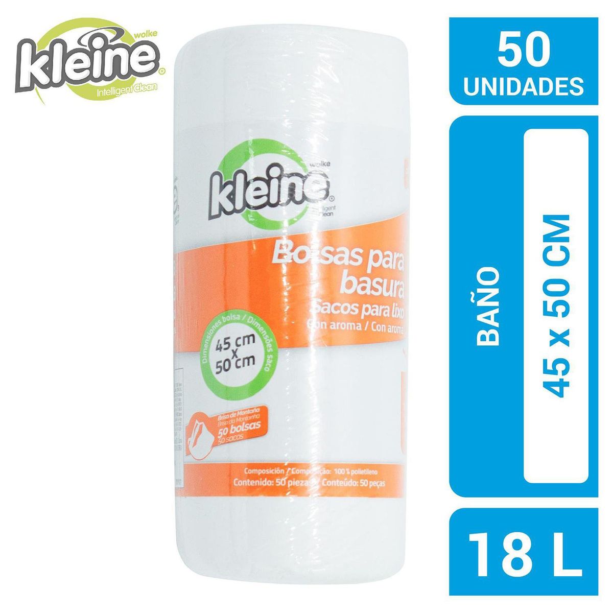 KLEINE WOLKE - Bolsas de Basura 45x50 cm 18 Litros 50 unidad(es)