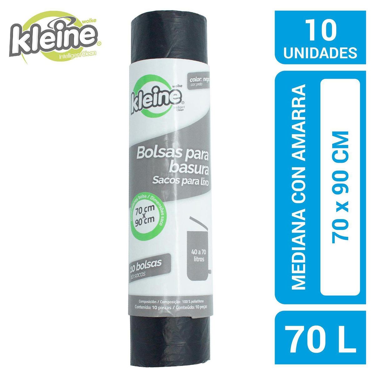 KLEINE WOLKE - Bolsas de Basura 70x90 cm 70 Litros 10 unidad(es)