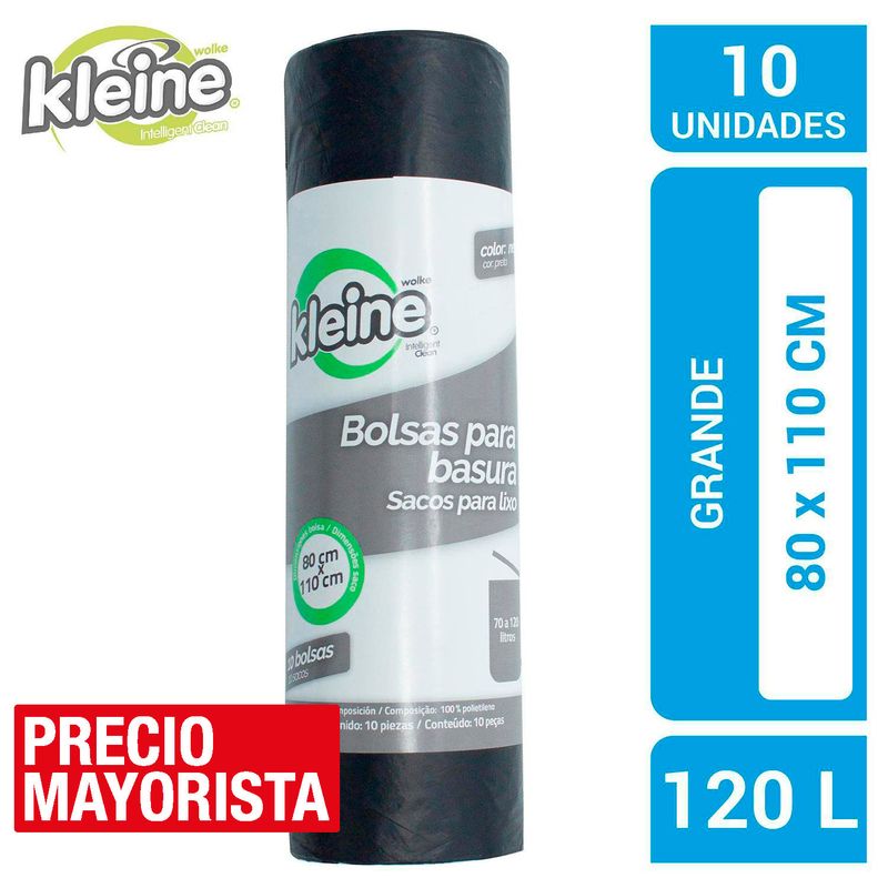 KLEINE WOLKE - Bolsas de Basura 80x110 cm 120 Litros 10 unidades