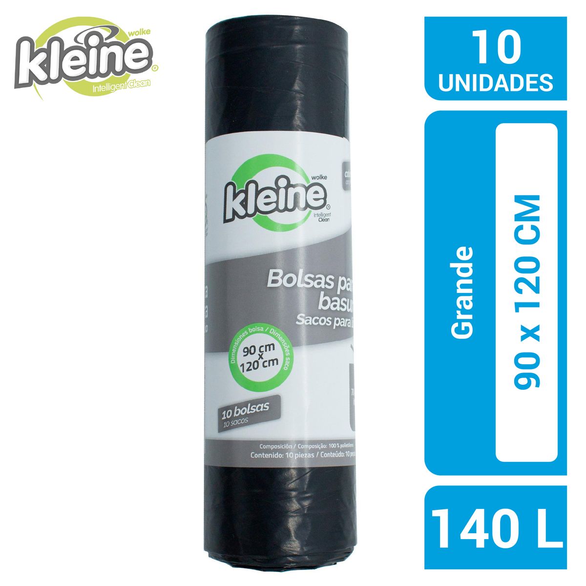 KLEINE WOLKE - Bolsas de Basura 90x120 cm 140 Litros 10 unidad(es)