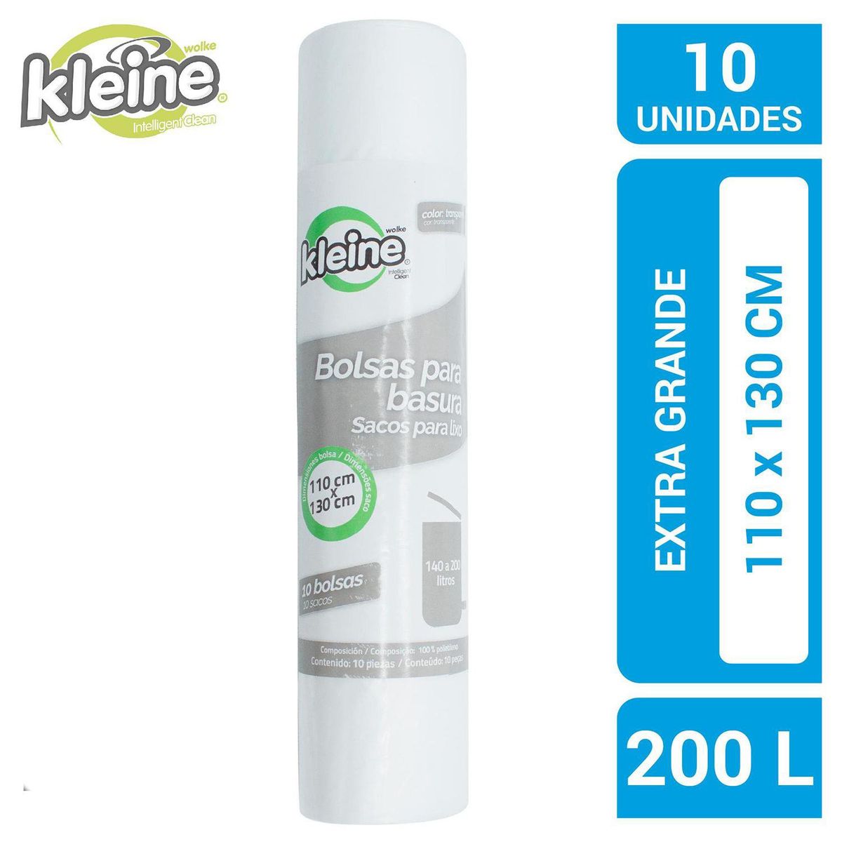 KLEINE WOLKE - Bolsas de Basura 110x130 cm 200 Litros 10 unidad(es)