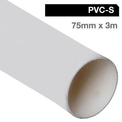 Tubo con Goma Blanco PVC Agua 75 mmx3 m
