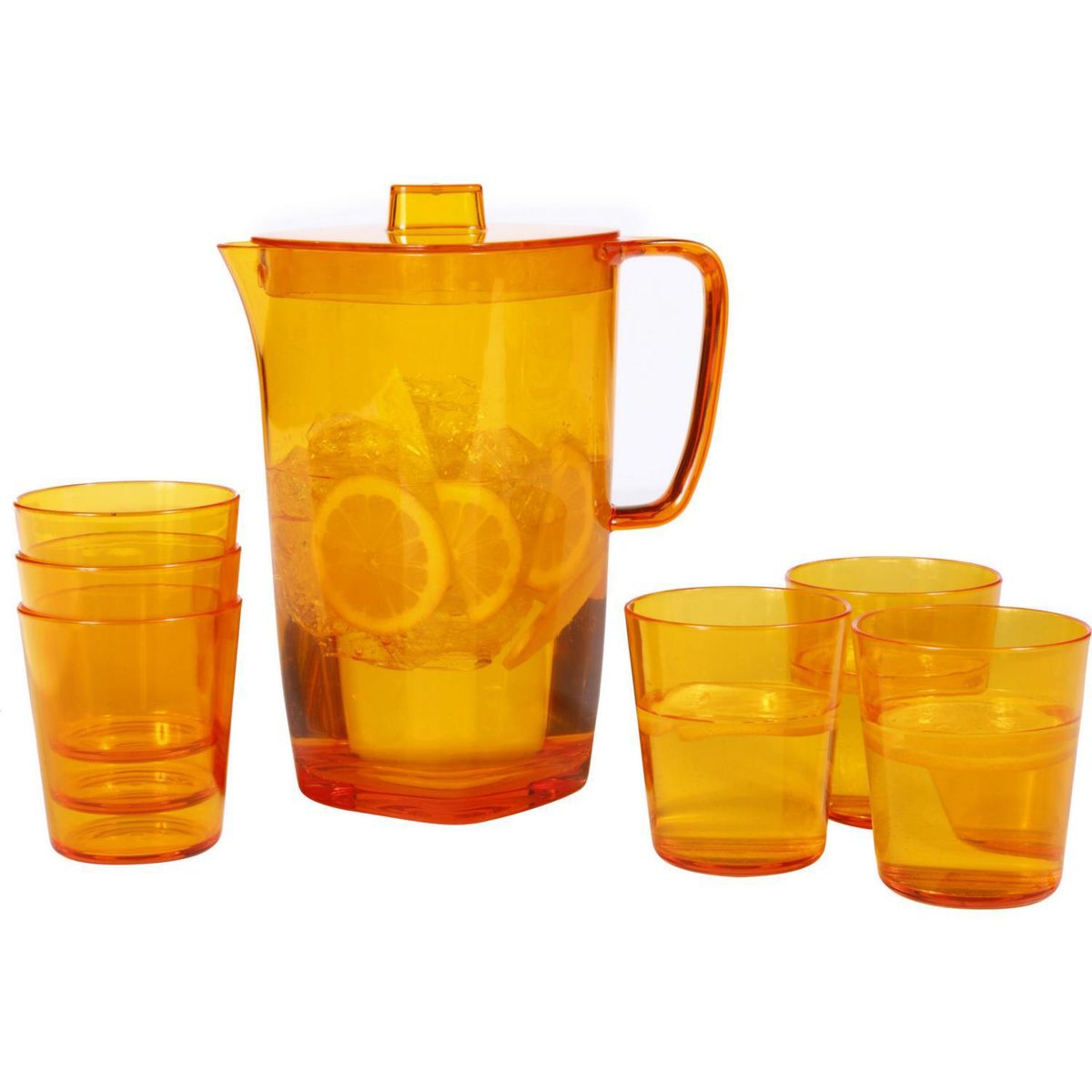 JUST HOME COLLECTION - Jarro + 6 Vasos de Plástico 2300 ml300 ml Variados