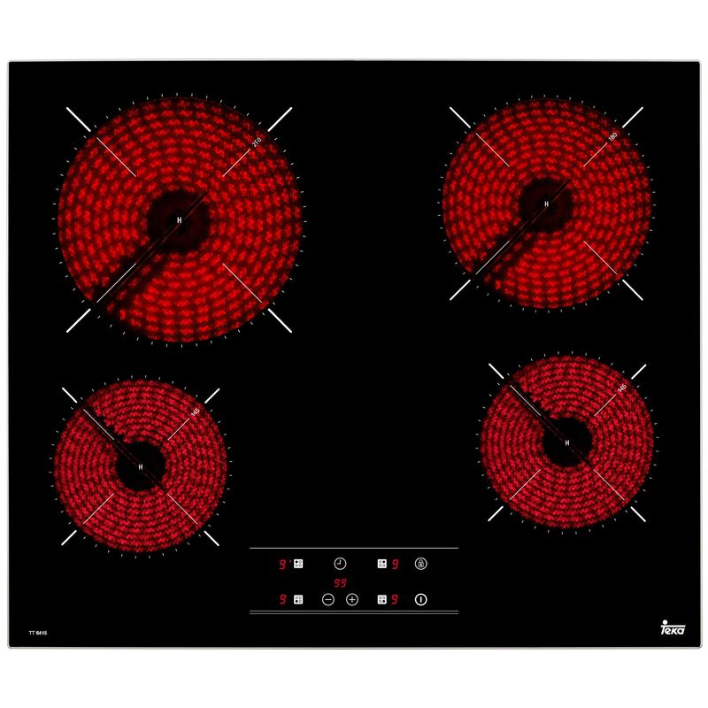 TEKA - Encimera Vitrocerámica 4 Platos Negro TT-6415