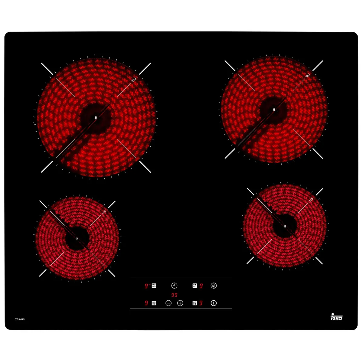 TEKA - Encimera Vitrocerámica 4 Platos Negro TB-6415