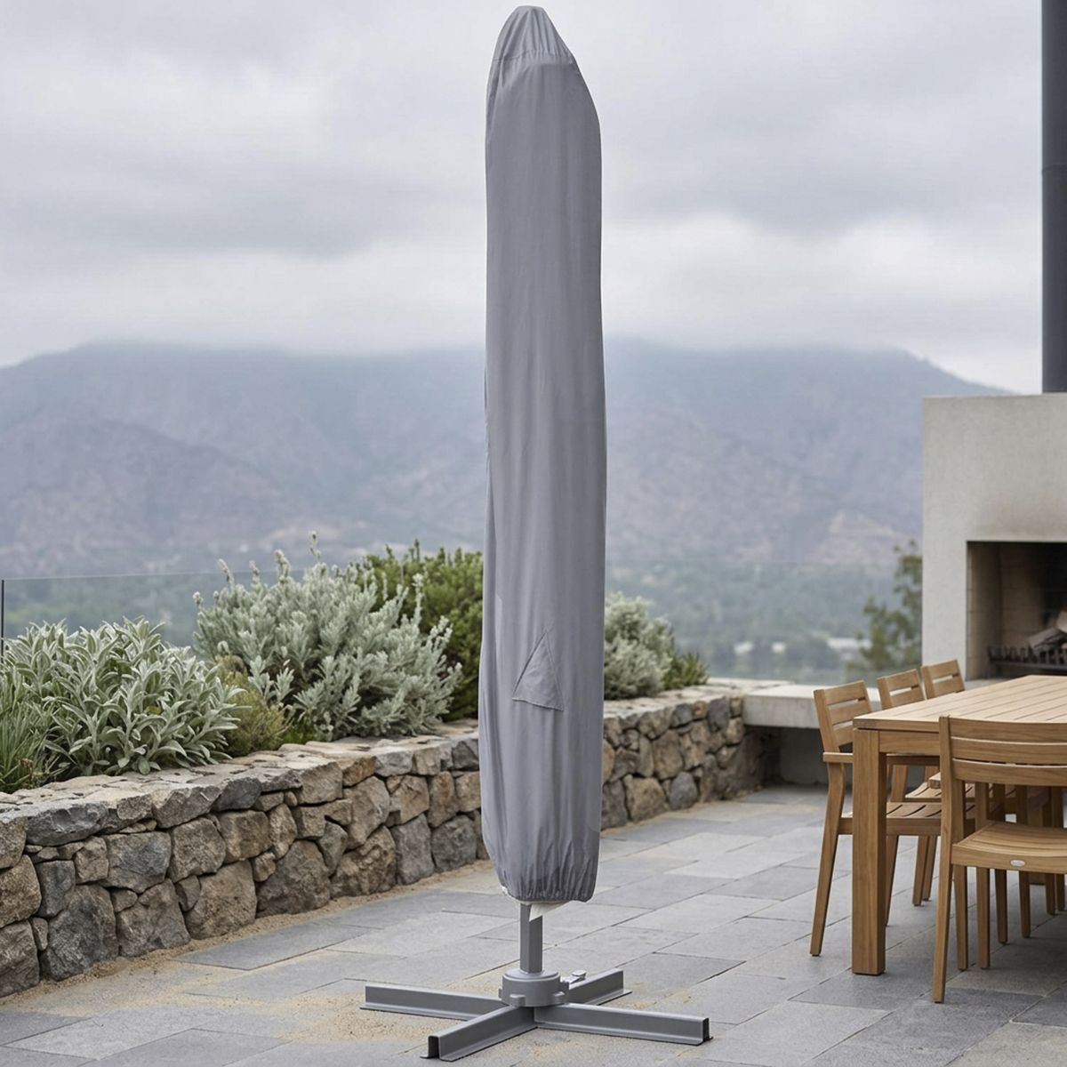 Cobertor para Quitasol Rectangular 40x40x210 cm Poliéster Gris, marca JUST HOME COLLECTION - Foto Principal