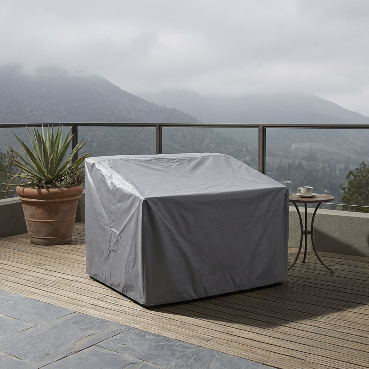Cobertor para Sillón Rectangular 68x74x110 cm Poliéster Gris, marca JUST HOME COLLECTION - Foto Principal
