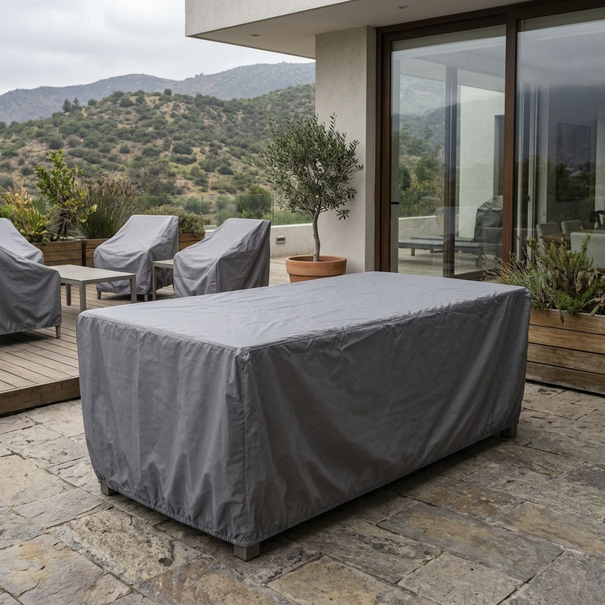Cobertor para Mesa XL Rectangular 230x110x75 cm Poliéster Gris, marca JUST HOME COLLECTION - Foto Principal