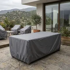 JUST HOME COLLECTION - Cobertor para Mesa XL Rectangular 230x110x75 cm Poliéster Gris