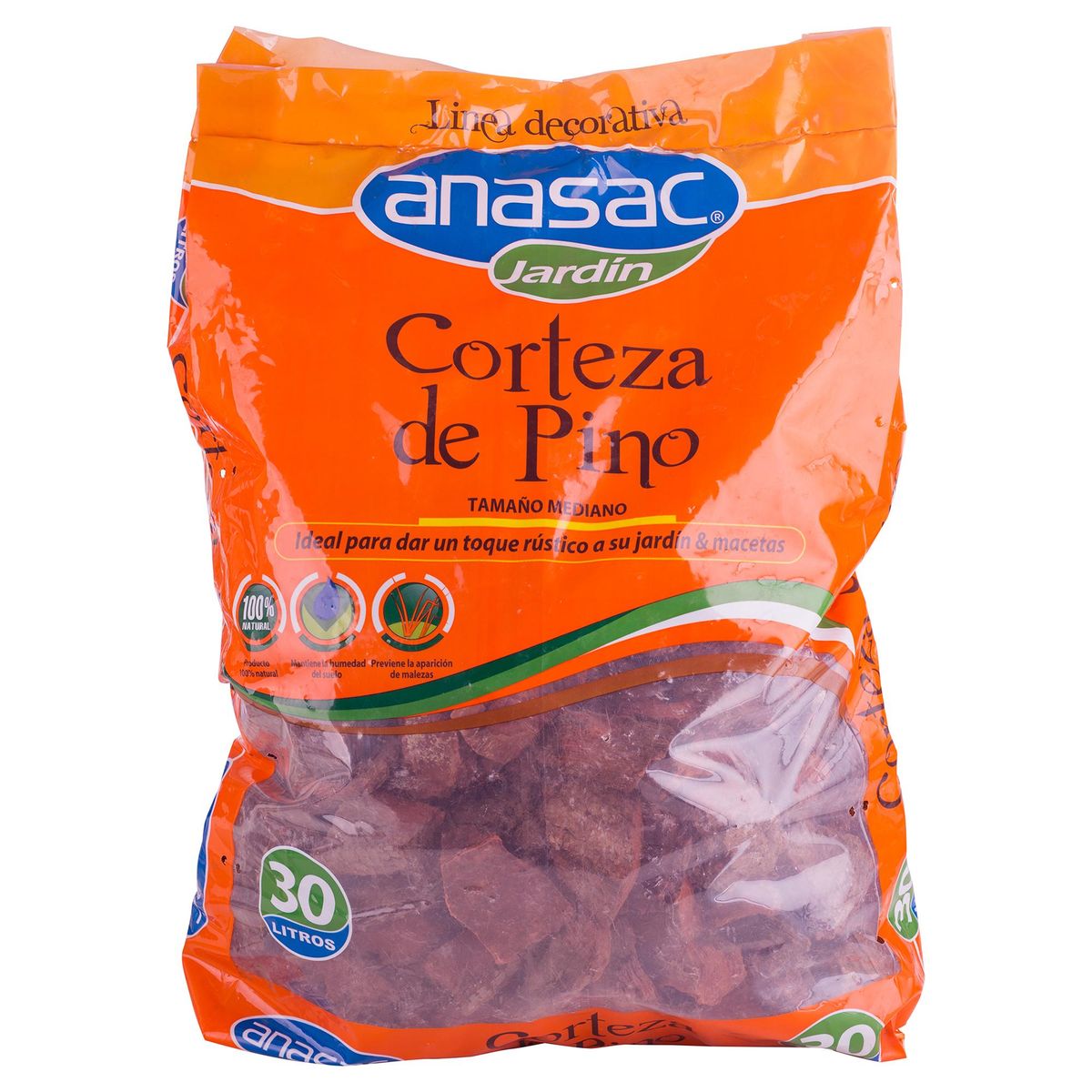 ANASAC - Corteza decorativa de pino saco 30 litros