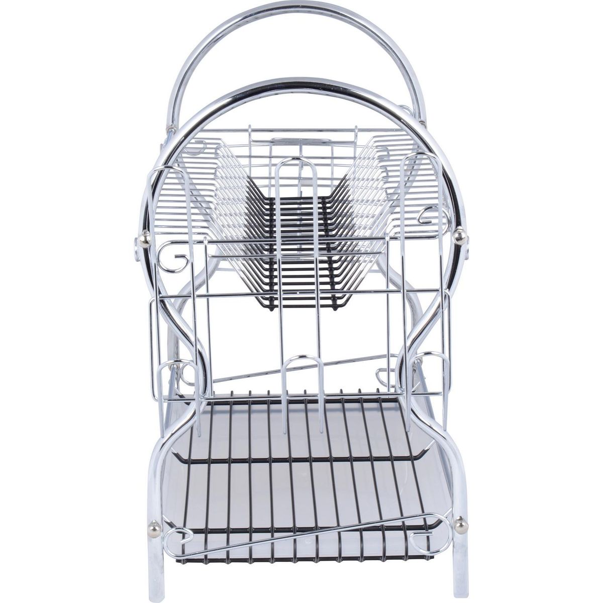 FIESTA - Secaplatos 2 niveles 26x12x45 cm metal cromado