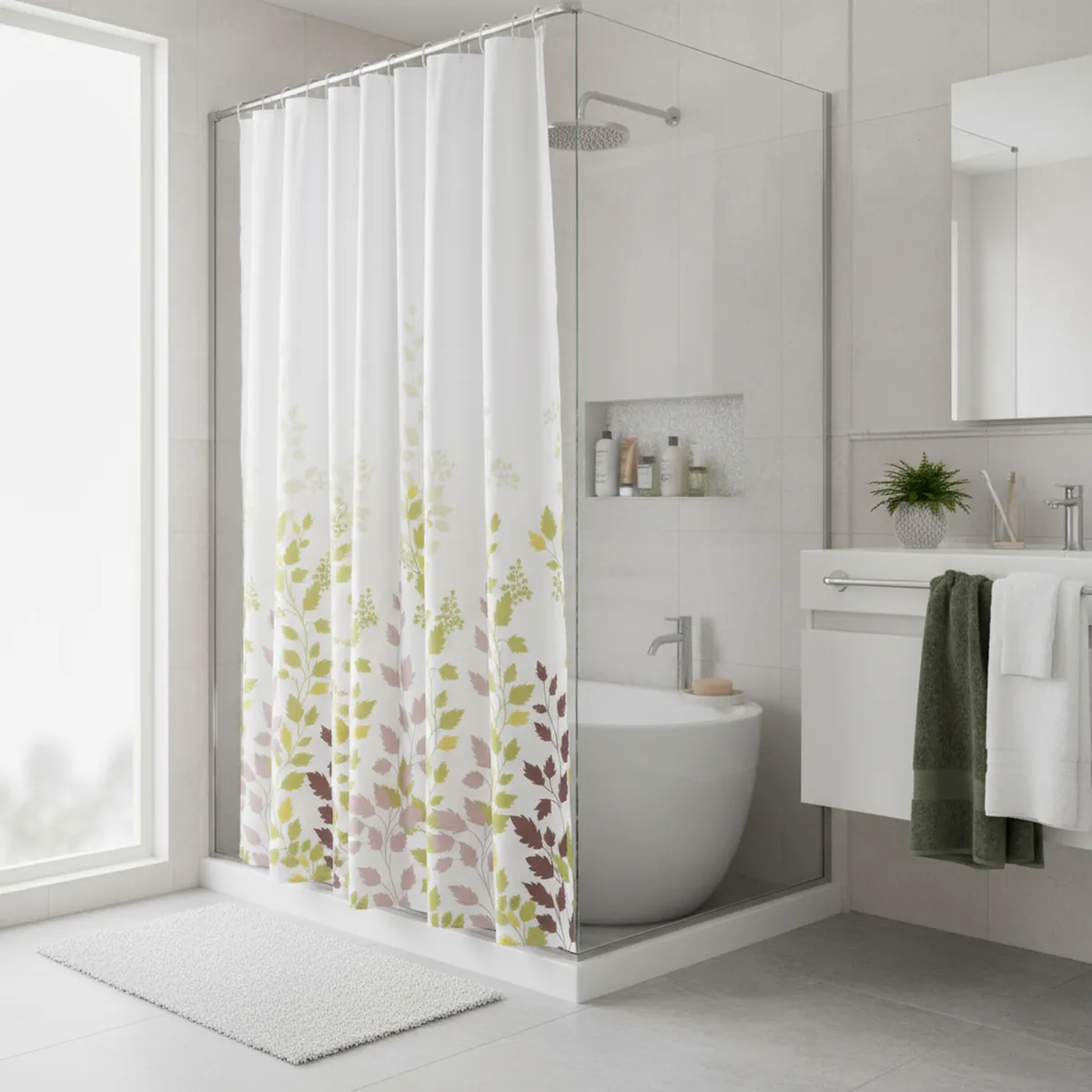 JUST HOME COLLECTION - Cortina de baño 180x180 cm