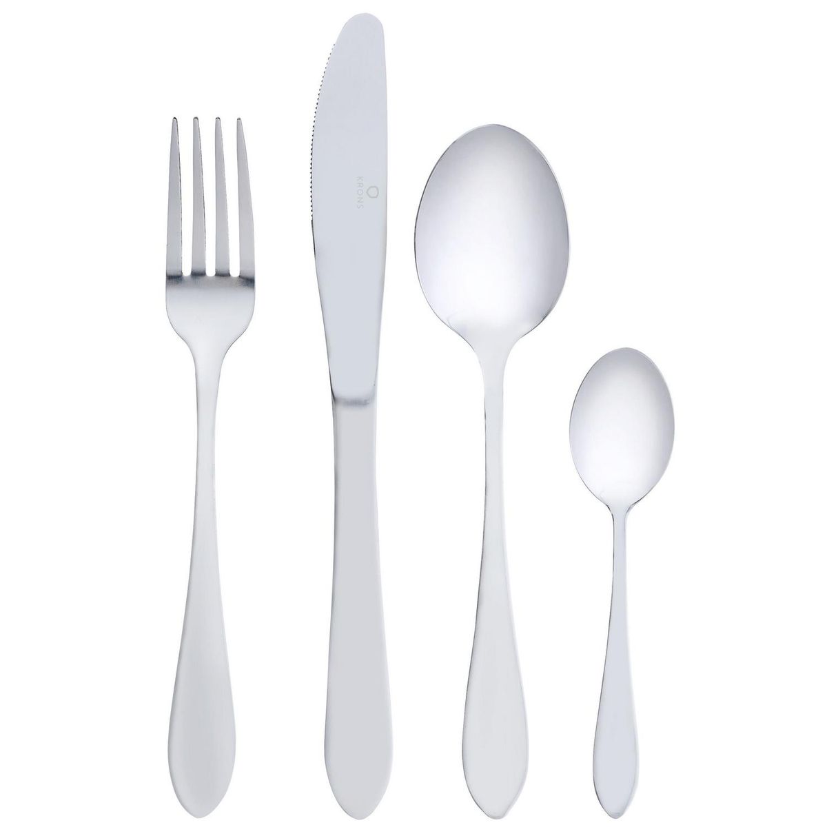 KRONS - Juego de cubiertos acero inoxidable 24 piezas gris