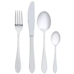 KRONS - Juego de cubiertos acero inoxidable 24 piezas gris