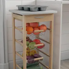 JUST HOME COLLECTION - Carro organizador de verduras 4 canastos