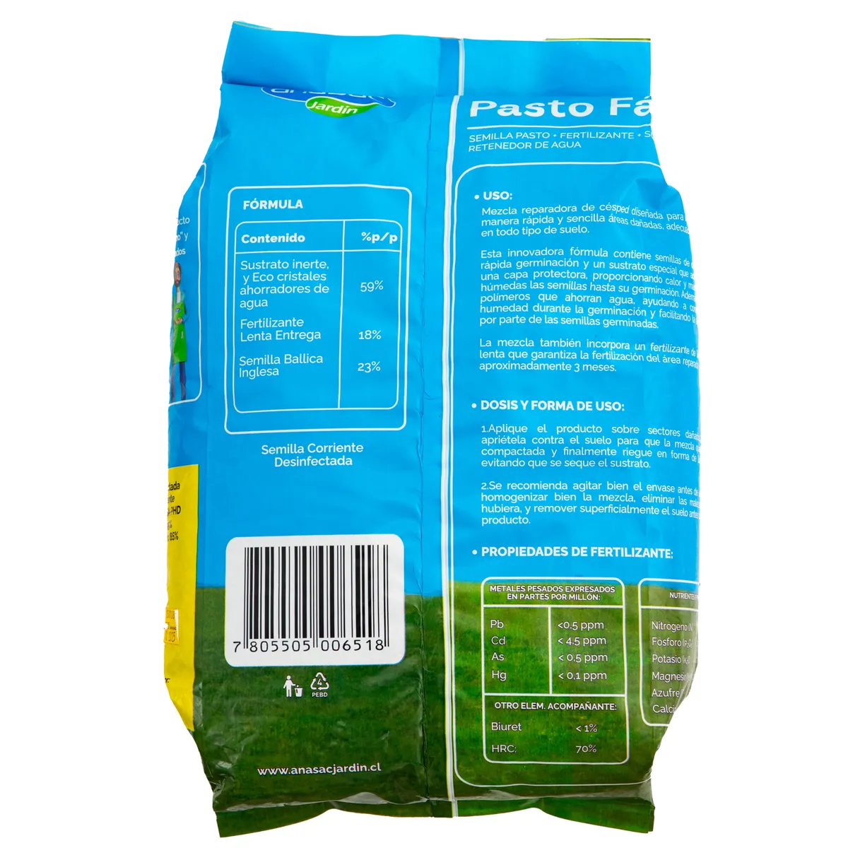 ANASAC - Semilla de Pasto Fácil 5 l Bolsa