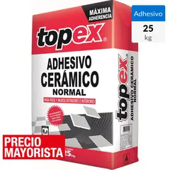 TOPEX - Adhesivo Cerámico Tradicional Piso y muro Superficie Rígido 25 kg