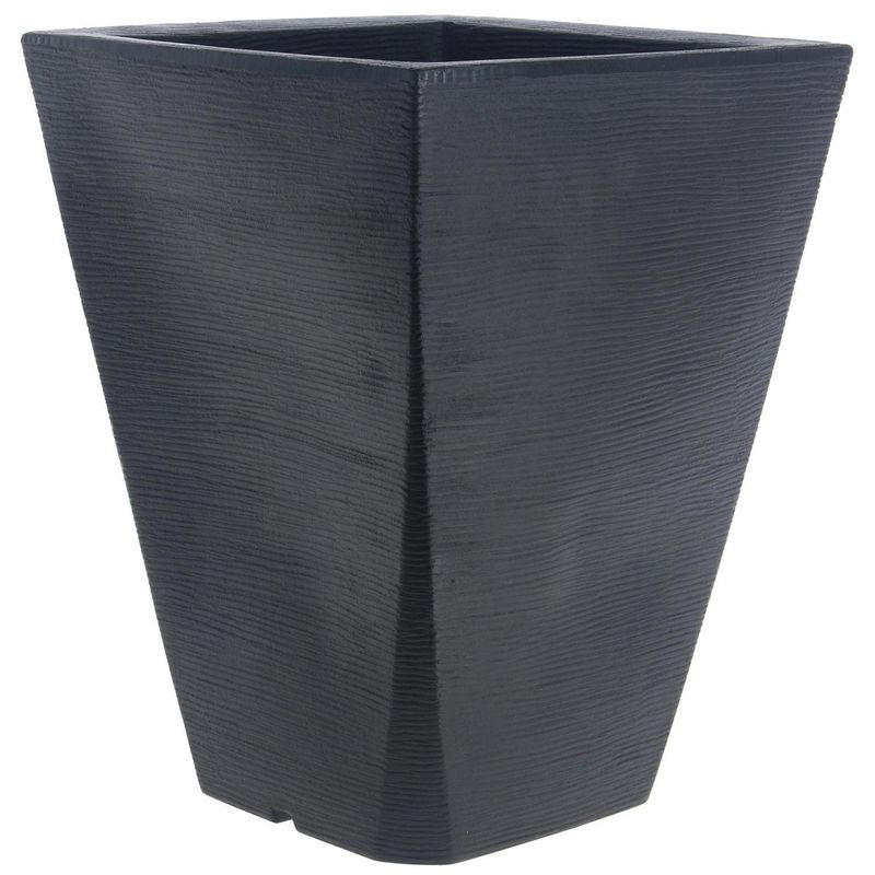JUST HOME COLLECTION - Macetero Grafiato trapecio de plástico 50x37 cm negro