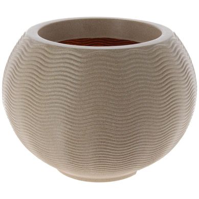 Macetero ondulado redondo de plstico 26x37,7 cm arena