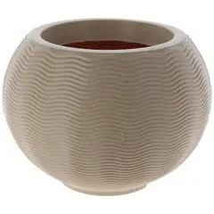JUST HOME COLLECTION - Macetero ondulado redondo de plástico 26x37,7 cm arena