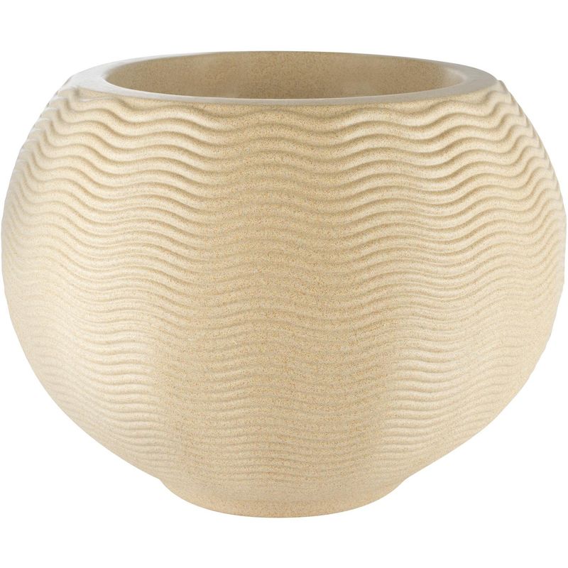 JUST HOME COLLECTION - Macetero ondulado redondo de plástico 40x54,7 cm arena