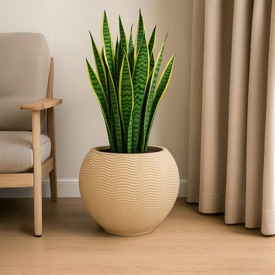 Imagen 2 del producto Macetero Ondulado de Plástico 55x40 cm Arena