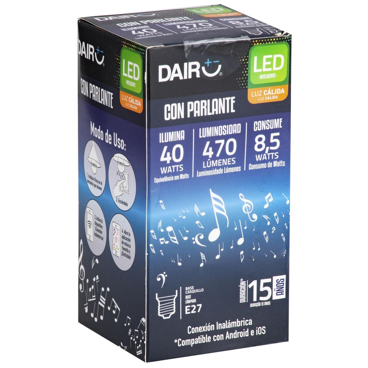 DAIRU -  8.5 W E27 200 lm Luz Cálida