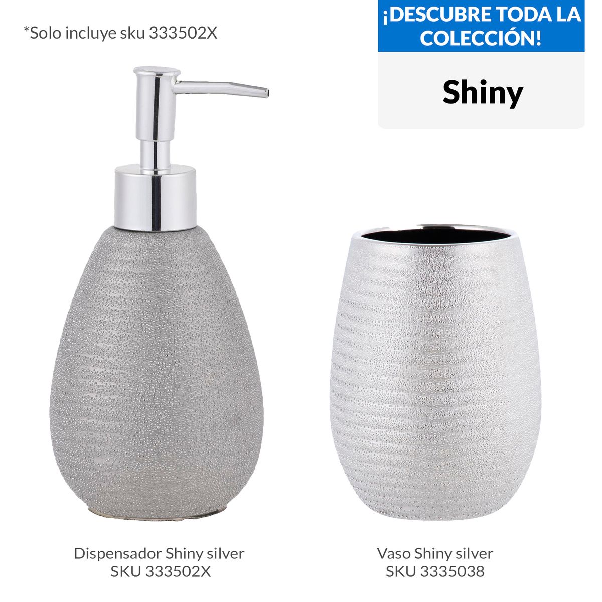 JUST HOME COLLECTION - Dispensador Shiny silver