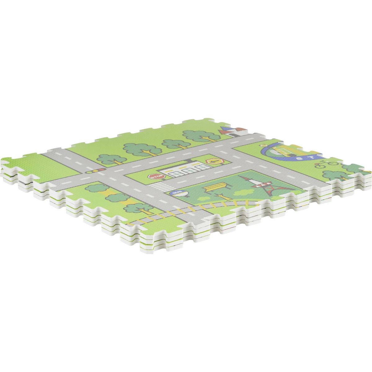 JUST HOME COLLECTION - Alfombra Puzzle Pista 60x60 cm Plástico Multicolor