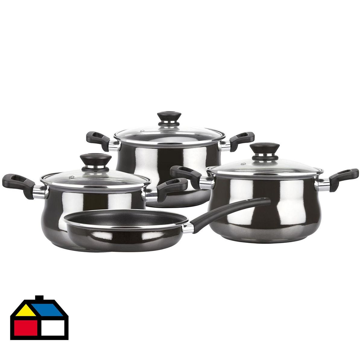 MAGEFESA - Batería de Cocina 7 Piezas Acero inoxidable Zafiro Plateado